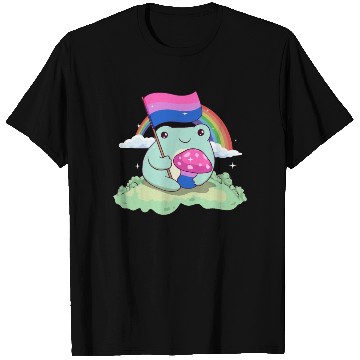 Discover Bisexual Pride Bi Kawaii Frog Mushroom Bisexual Fl T Shirts