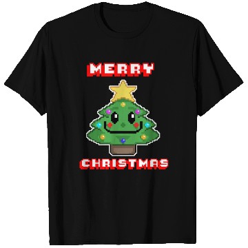 Discover Merry Christmas I Xmas I 8 Bit Pixelated T Shirts