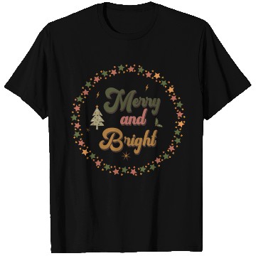 Discover Merry And Bright Groovy Christmas T Shirts