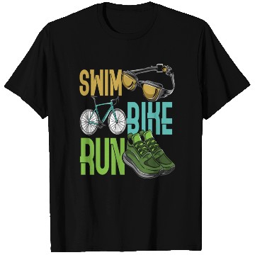 Discover Children Triathlet Swim Bike Run Triathlon T Shirts