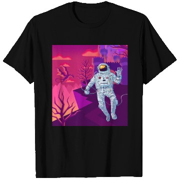 Discover Astronaut in a fantasy world with castle dragons T Shirts