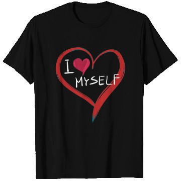 Discover i love me heart text icon T Shirts