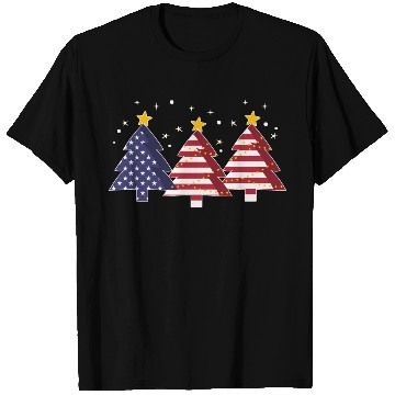 Discover Christmas Tree American Flag Patriot T Shirts