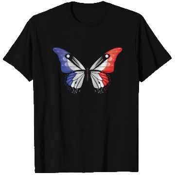 Discover France Swallowtail Butterfly Flag T Shirts