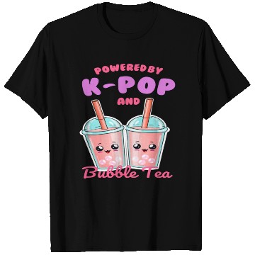Discover Powered By K POP And Bubble Tea T Shirts