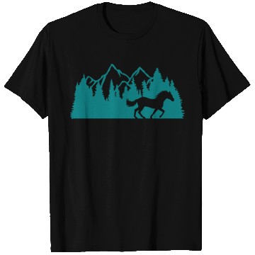 Discover forest mountains nature horse T Shirts
