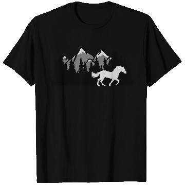 Discover mountains forest nature horse T Shirts