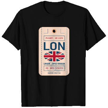 Discover LONDON (LON) Airline Luggage tag United Kingdom T Shirts