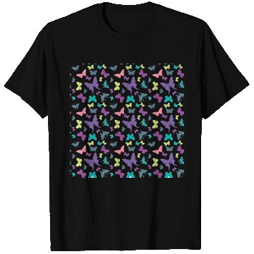 Discover Butterflies Pastel Purple Pink Green Pattern T Shirts