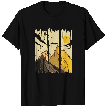 Discover Painted Art Mountains With Sun T Shirts