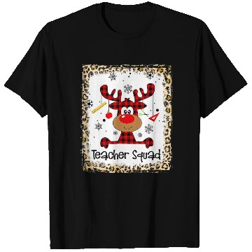 Discover Bleached Teacher Squad Reindeer Funny Christmas T Shirts
