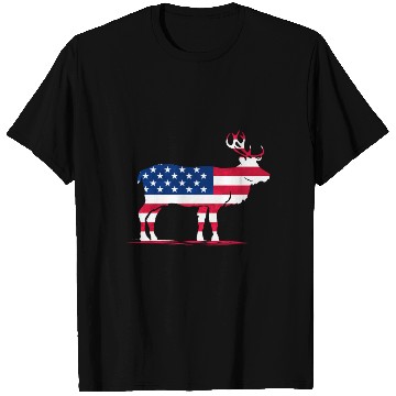 Discover Patriotic US Flag Colored Moose Reindeer Elch T Shirts