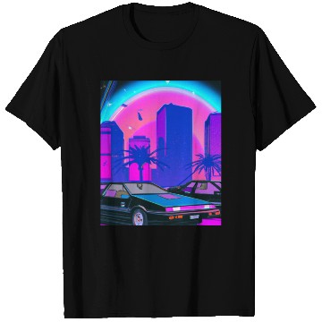 Discover Vaporwave Car Synthwave City T Shirts