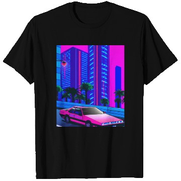 Discover Vaporwave Car Synthwave City T Shirts