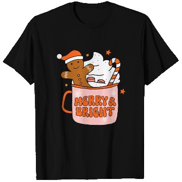 Discover Retro Groovy Merry & Bright Gingerbread Christmas T Shirts