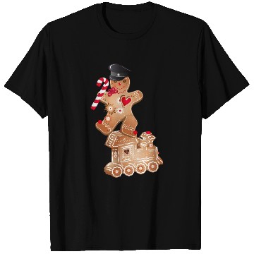 Discover Gingerbread man as engine driver on the locomotive T Shirts
