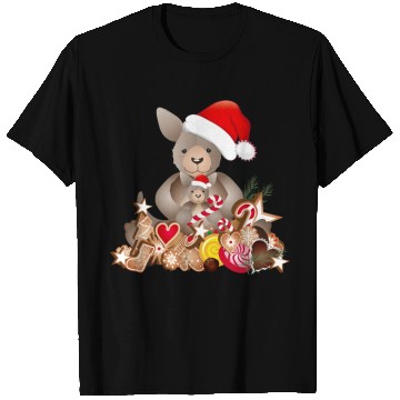 Discover cute kangaroo for christmas with santa hat T Shirts