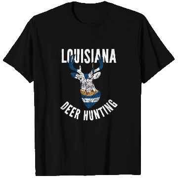 Discover Louisiana Deer Hunting Buck Stag Hunter T Shirts