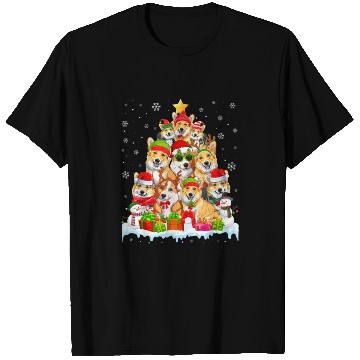 Discover Cool Corgi Tree Christmas Lights Dog Lover T Shirts