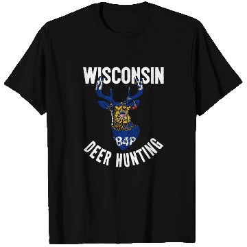 Discover Wisconsin Deer Hunting Buck Stag Hunter T Shirts
