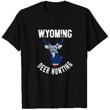 Discover Wyoming Deer Hunting Buck Stag Hunter T Shirts