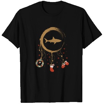 Discover Winter dreamcatcher Christmas Great white shark T Shirts