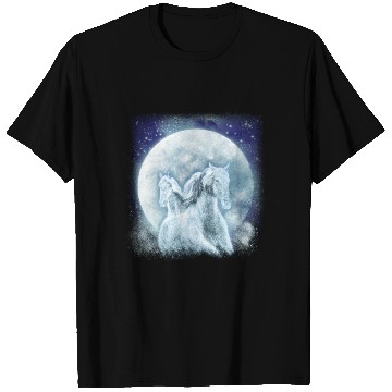Discover Two White Horses In The Moonlight Horse T Shirts