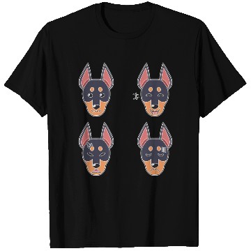 Discover Funny Doberman Dog Cartoon Face T Shirts