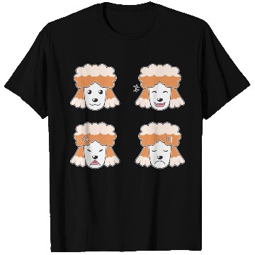 Discover Funny Poodle Dog Cartoon Faces T Shirts