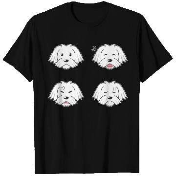 Discover Funny Maltese Dog Cartoon Faces T Shirts