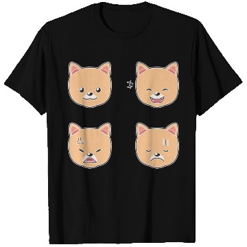 Discover Funny Pomeranian Dog Cartoon Faces T Shirts