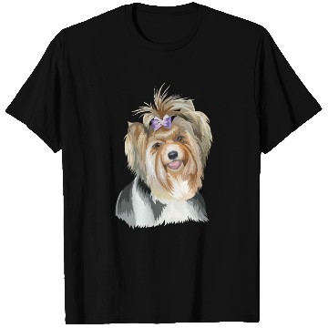 Discover Cute Biewer Terrier Dog Watercolor Painting T Shirts