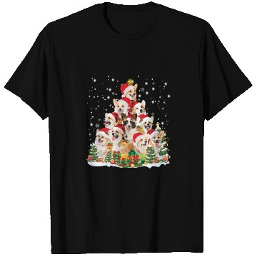 Discover Corgi Christmas Tree Santa Hat Dog Lover T Shirts