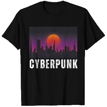 Discover Cyberpunk City Skyline, Science Fiction / Sci-Fi. T Shirts