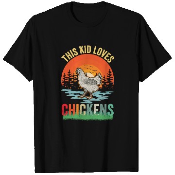Discover Retro Chicken Lover Farm Animal Kids T Shirts