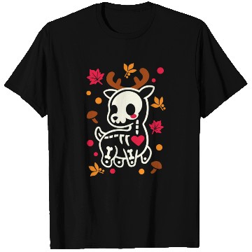 Discover deer leaves skeleton T Shirts