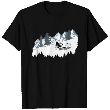 Discover Skier and Mountains, Skiing T Shirts