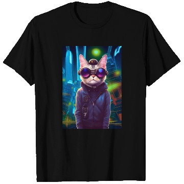 Discover Techno Cat In Japan Neon City T Shirts