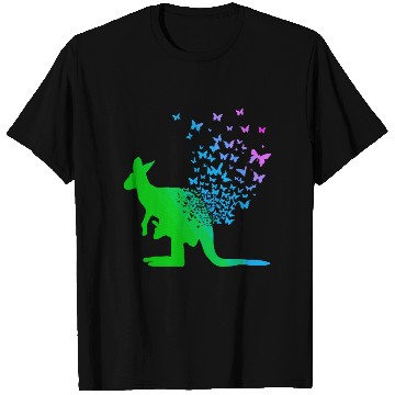 Discover Butterfly & Kangaroo In Nature Australia Kangaroo T Shirts