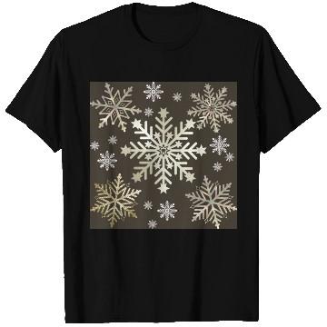 Discover Beige Snowflakes Christmas Pattern T Shirts
