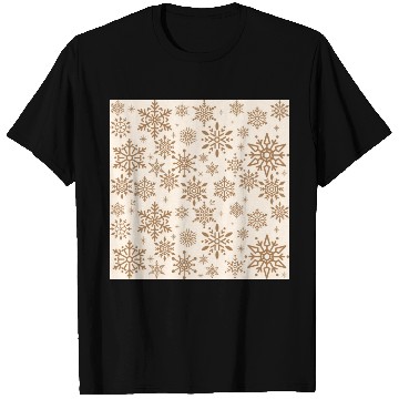 Discover Beige Snowflakes Christmas Pattern T Shirts