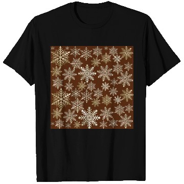 Discover Beige Snowflakes Christmas Pattern T Shirts
