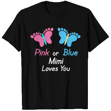 Discover Gender Reveal Mimi K Or Blue Butterflies T Shirts