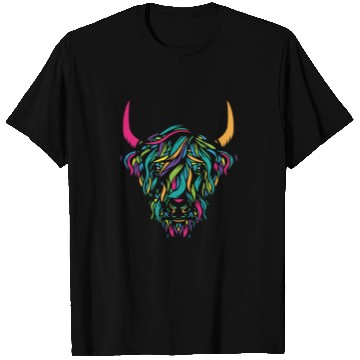 Discover Funny Cow highland cow animal colorful T Shirts