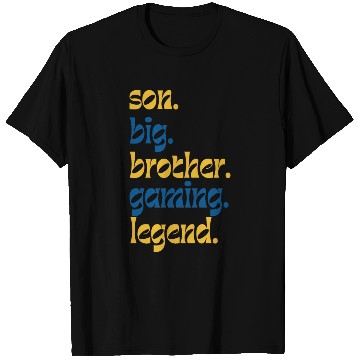 Discover SON BROTHER GAMING LEGEND for gamer typography T Shirts