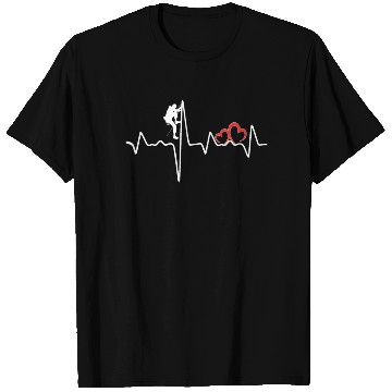Discover Rock Climbing EKG Heartbeat Love Mountain Climber T Shirts
