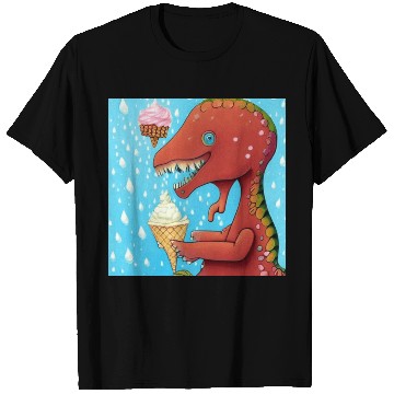 Discover happy dinosaur love ice cream T Shirts