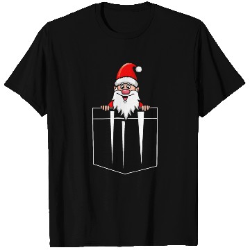 Discover Santa Claus in breast pocket T Shirts