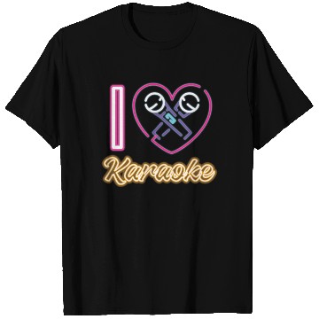 Discover Karaoke Singer Heart 80s Retro I T Shirts