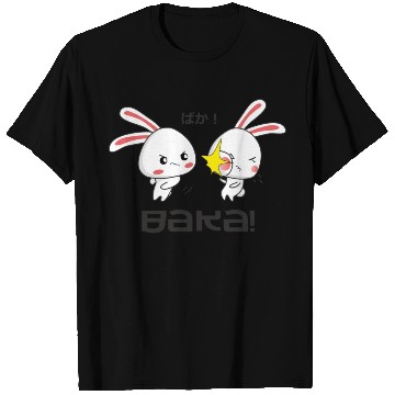 Discover Anime Baka Rabbit Slapping Another Rabbit Japanese T Shirts